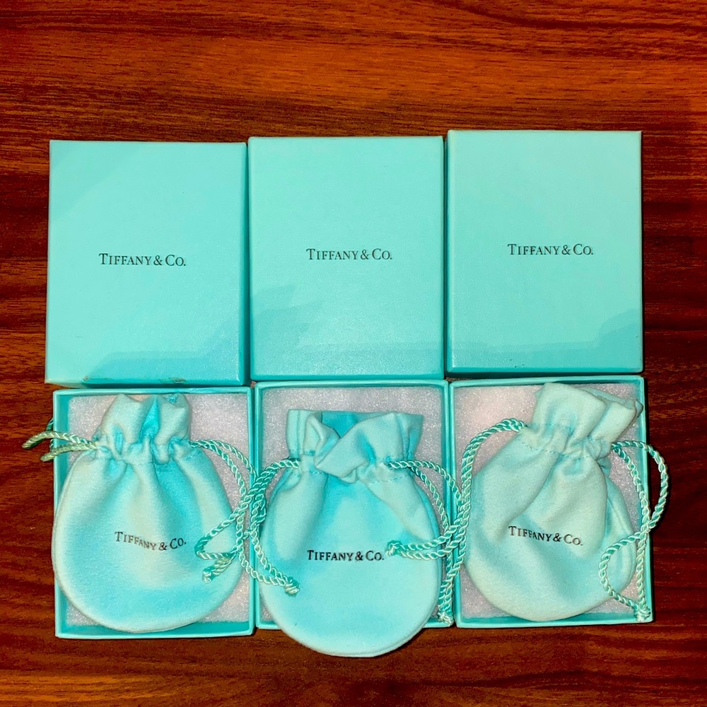 Authentic Tiffany boxes and jewelry bags (3 sets)
